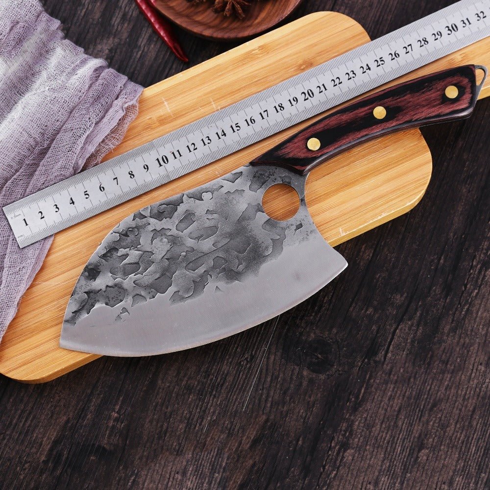 Lifespace 7" Peach Hammered Braai Cleaver with Hole - Lifespace