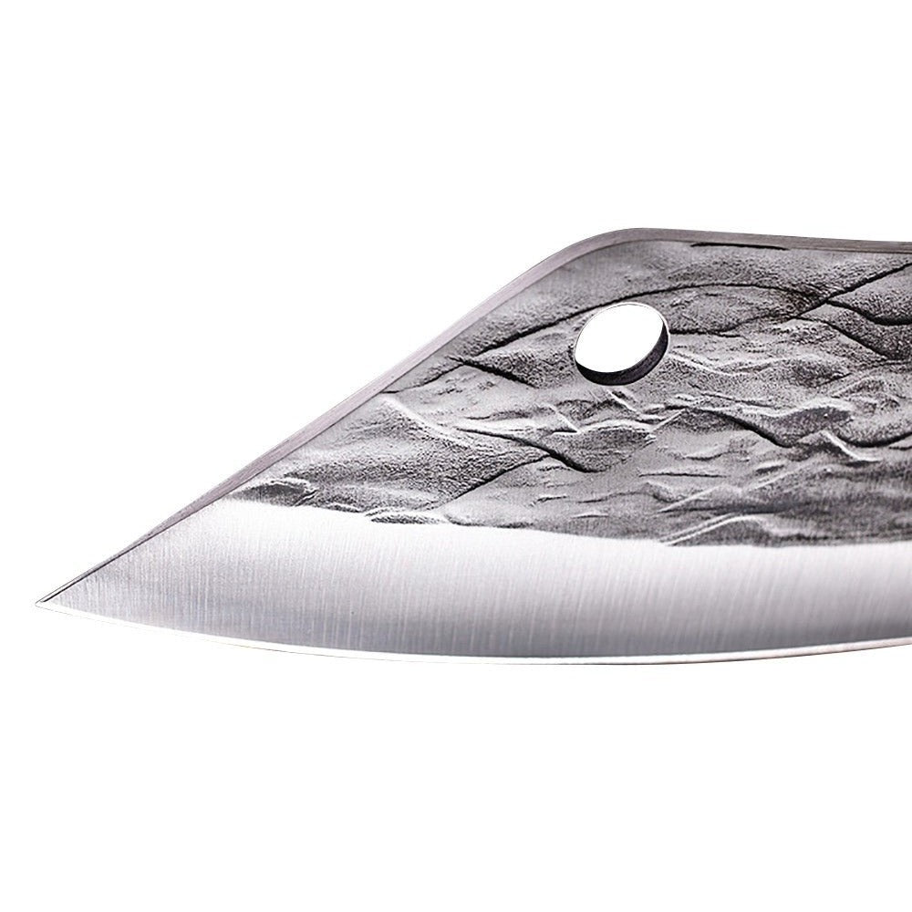 Lifespace 8" Chef Hammer Pattern Pointed Cleaver with Wenge Handle - Lifespace
