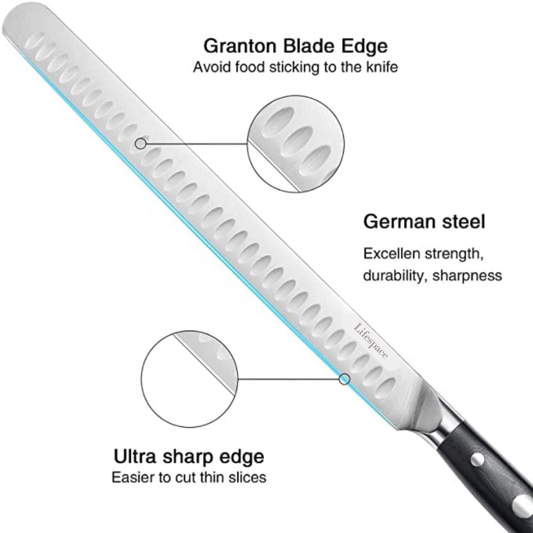 Lifespace BBQ Ham & Brisket Carving Knife - 300mm Stainless Steel Blade - Lifespace