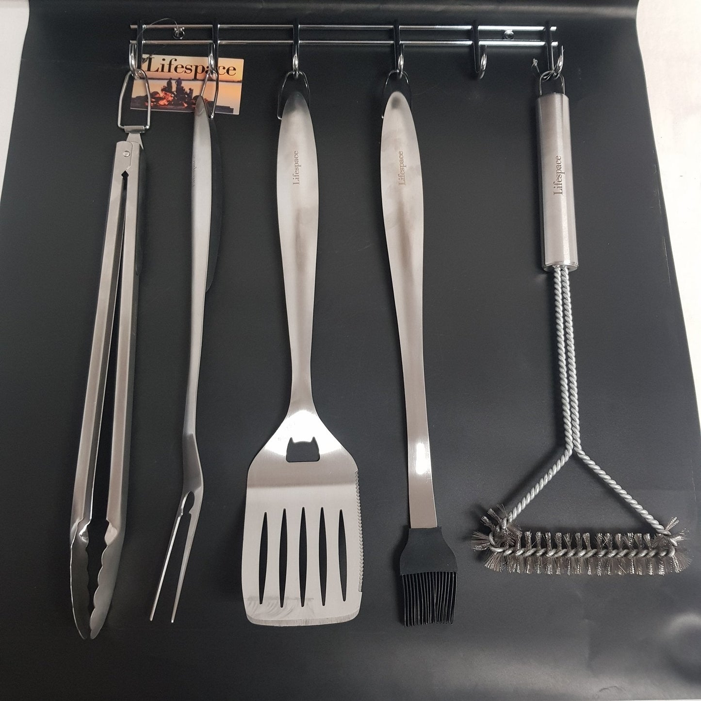 Lifespace Braai Utility Rack - 6 Hooks - Chrome Plated Mild Steel - Lifespace