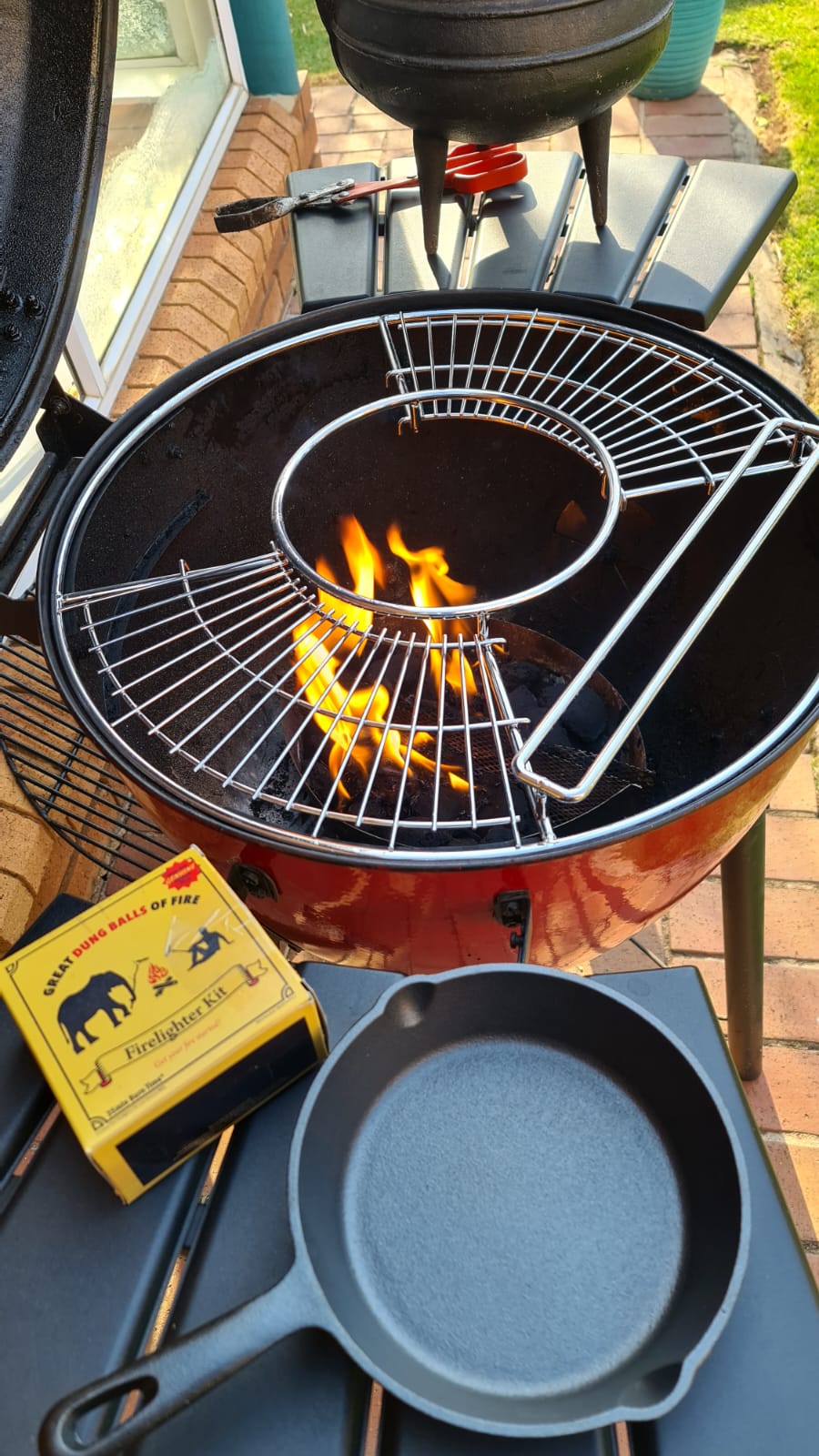Lifespace Potjie Ring for 57cm Kettle Braai with 2 x Side Grids - Lifespace