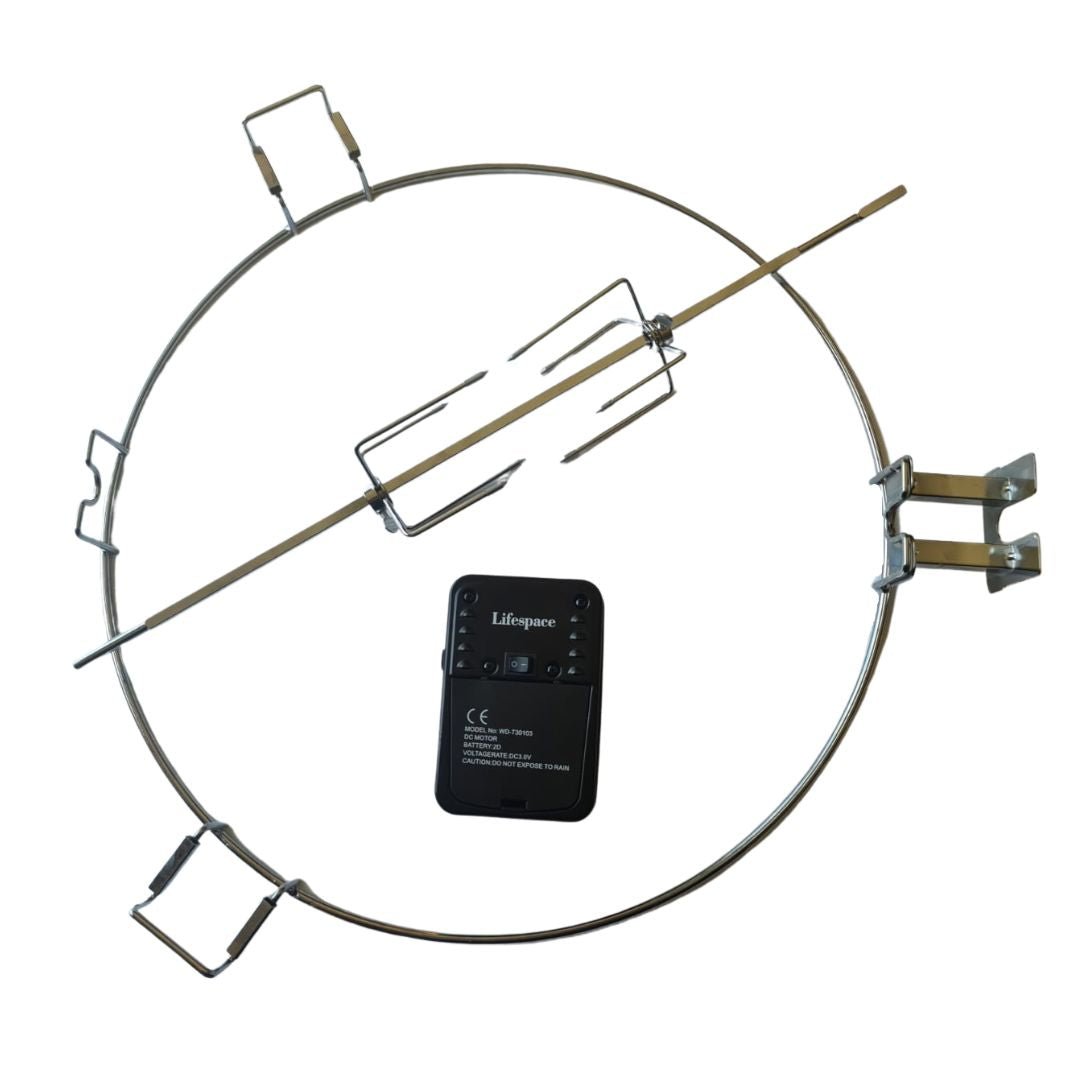 Lifespace Rotisserie Ring for 57cm Kettle Braai with Motor, Shaft & Prongs - Lifespace