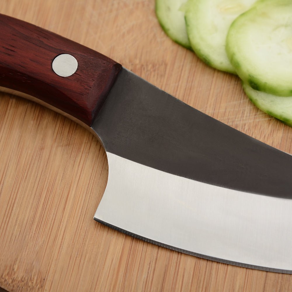 Lifespace Viking Style Chef Knife with Wood Handle & Sheath - Lifespace