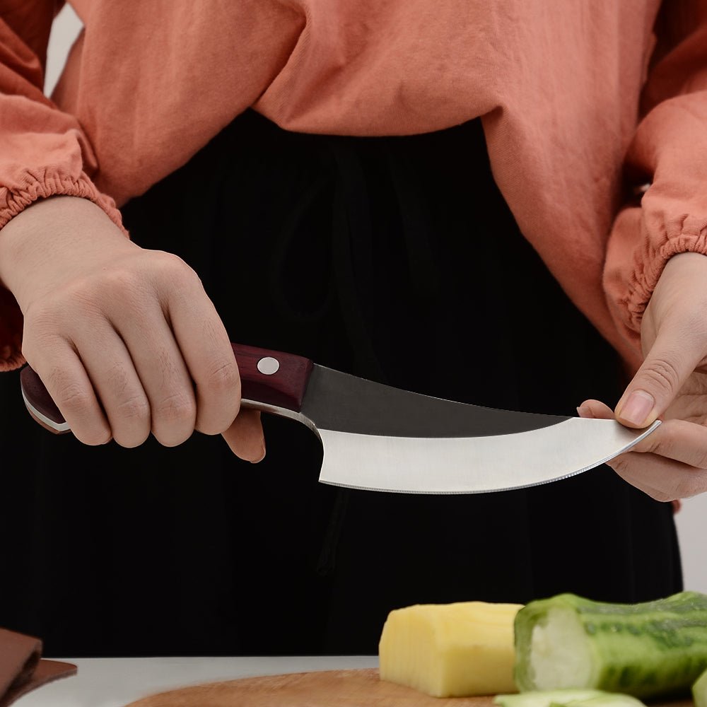 Lifespace Viking Style Chef Knife with Wood Handle & Sheath - Lifespace