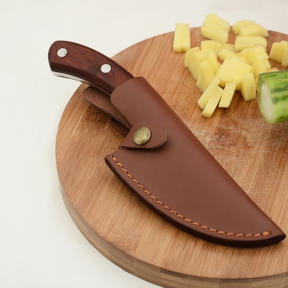 Lifespace Viking Style Chef Knife with Wood Handle & Sheath - Lifespace