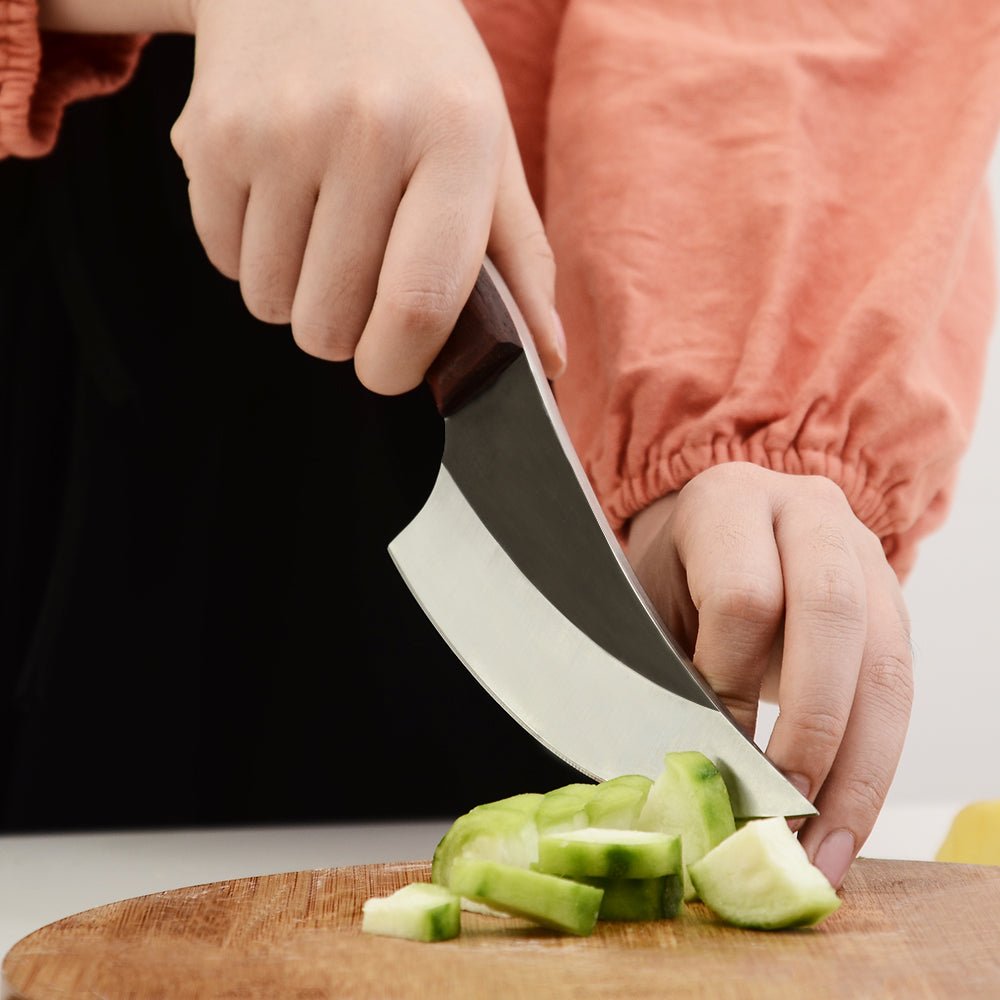 Lifespace Viking Style Chef Knife with Wood Handle & Sheath - Lifespace