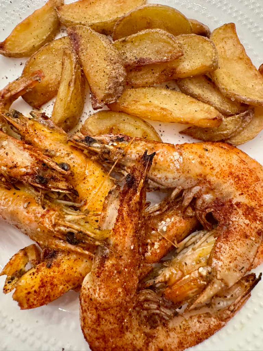 RobMcBBQ's Garlic Butter Shrimp & Wedge Cut Fries