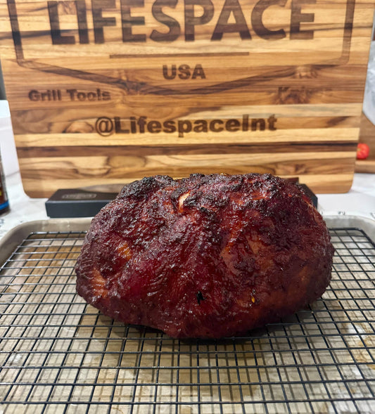 RobMcBBQ's Smoked Ham on Lifespace Kamado Grill with Rob’s Frog Sauce Glaze