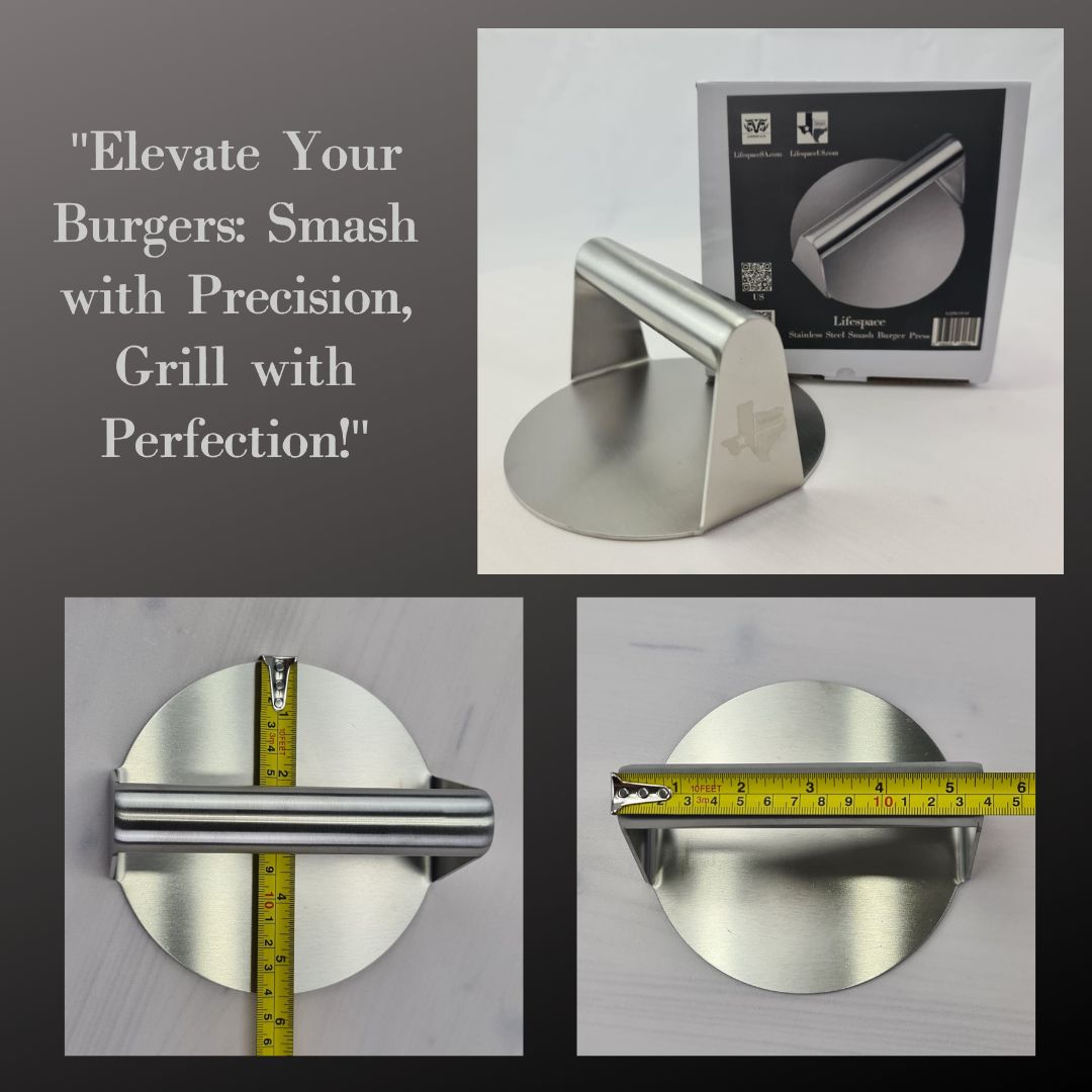 Lifespace Stainless Steel Smash Burger Grill Press