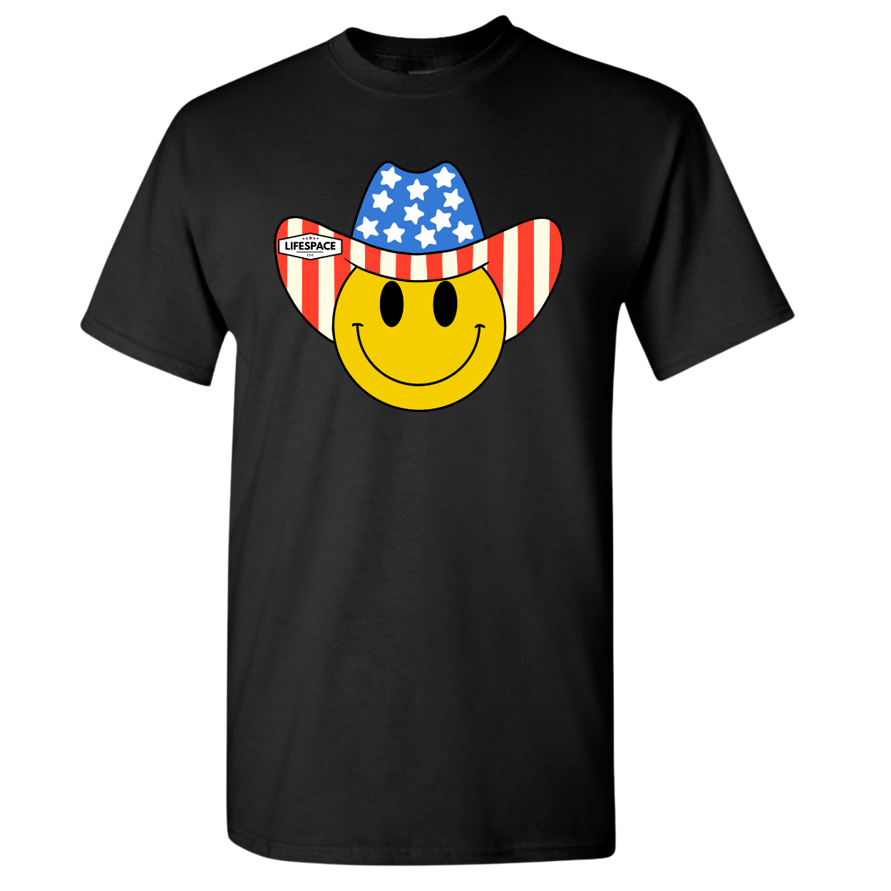 Lifespace Premium Cotton-Poly Blend Crewneck T-shirt "American Smiley"
