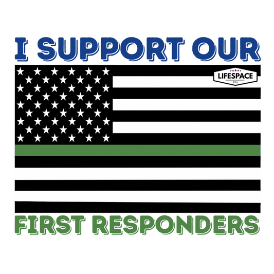 Lifespace Premium Waterproof Vinyl Sticker "I Support Our First Responders Military" MADE IN AMERICA