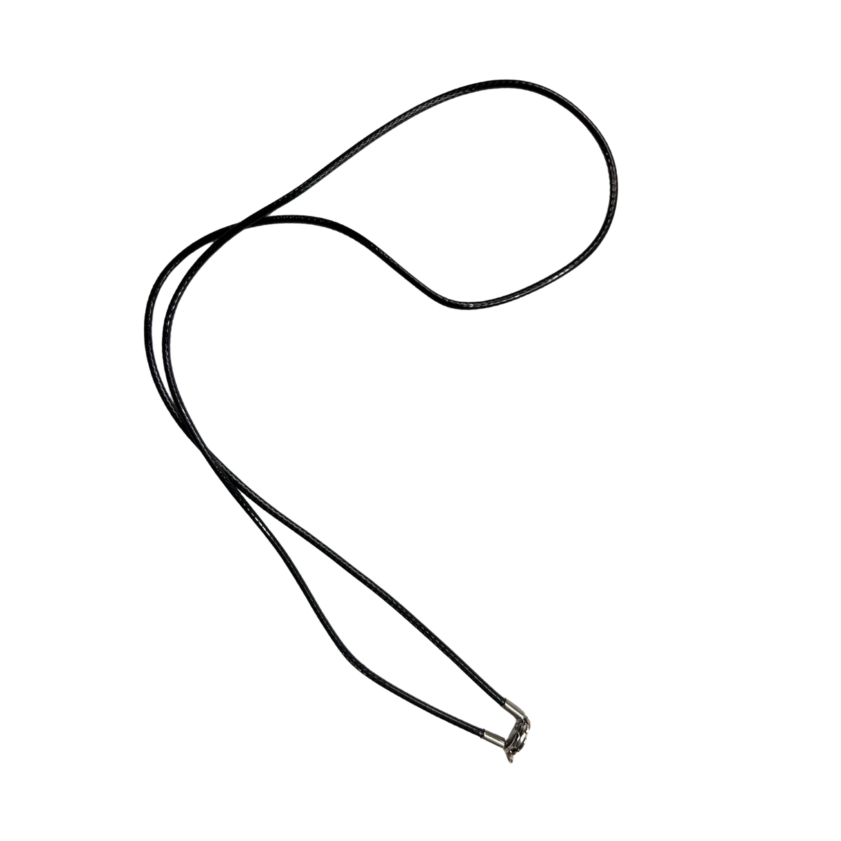 The Cross Road Artificial Leather Black Cord with Stainless Steel Ends for Pendant Attachment