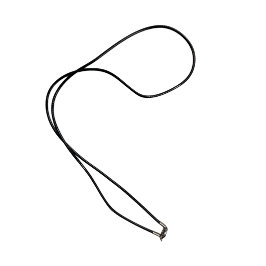 The Cross Road Artificial Leather Black Cord with Stainless Steel Ends for Pendant Attachment
