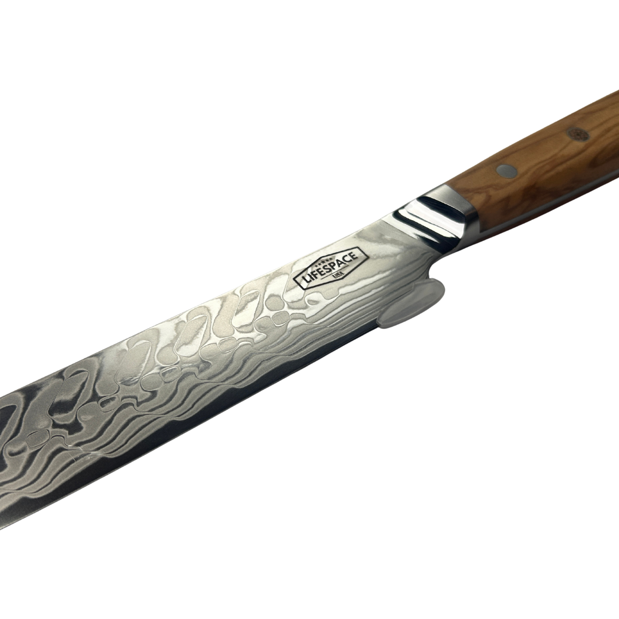 Lifespace Luxury 12" Olive Wood Handle Full Tang Damascus Blade Slaughter Chef Knife