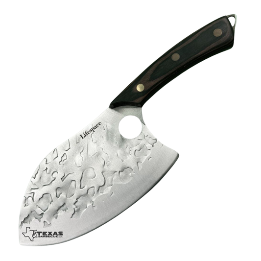 Texas Barbecue 7in Peach Hammered Braai Cleaver with Hole
