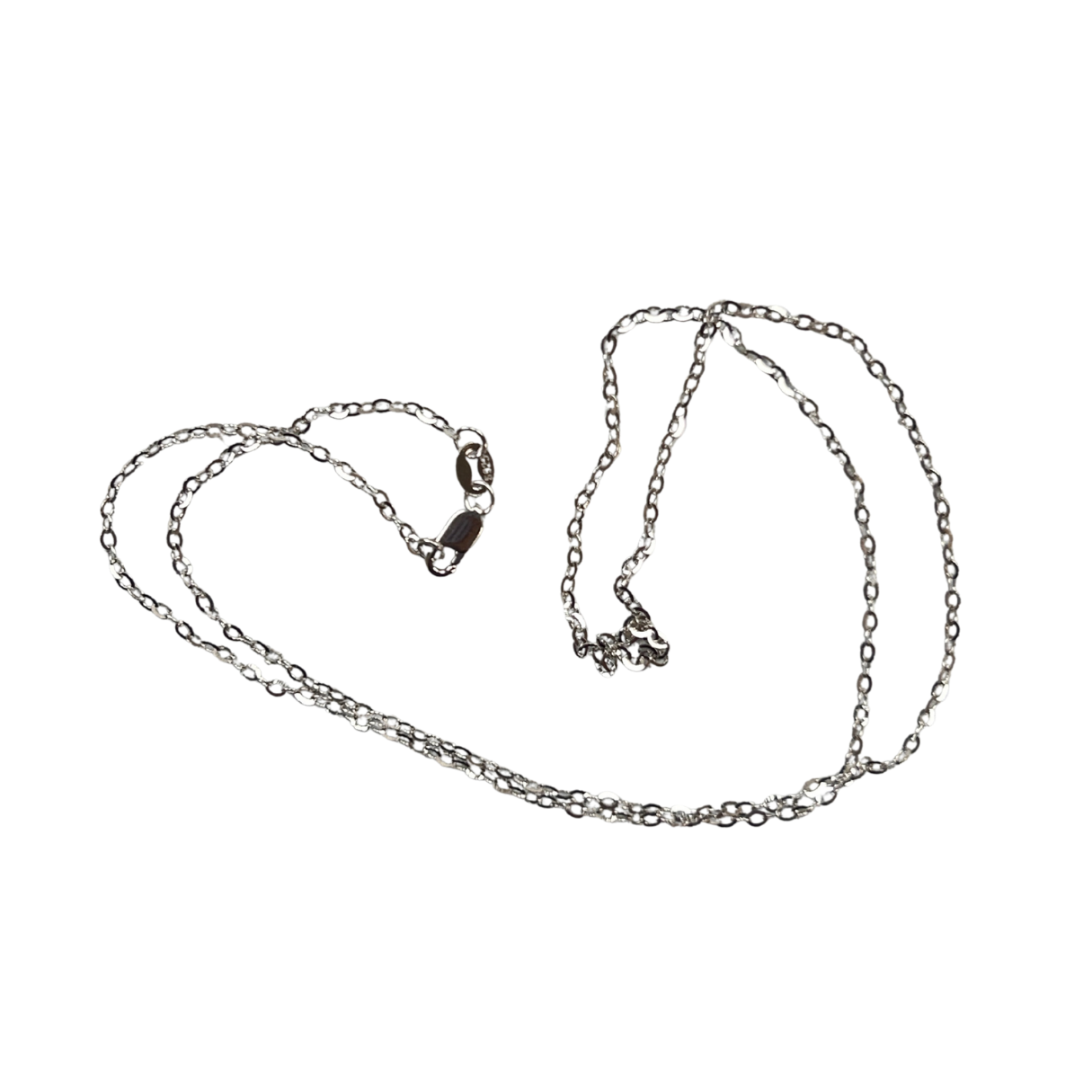 The Cross Road 925 Sterling Silver Rhodium Plated Dainty O-Shape Chain 20" Length for Pendant Attachment