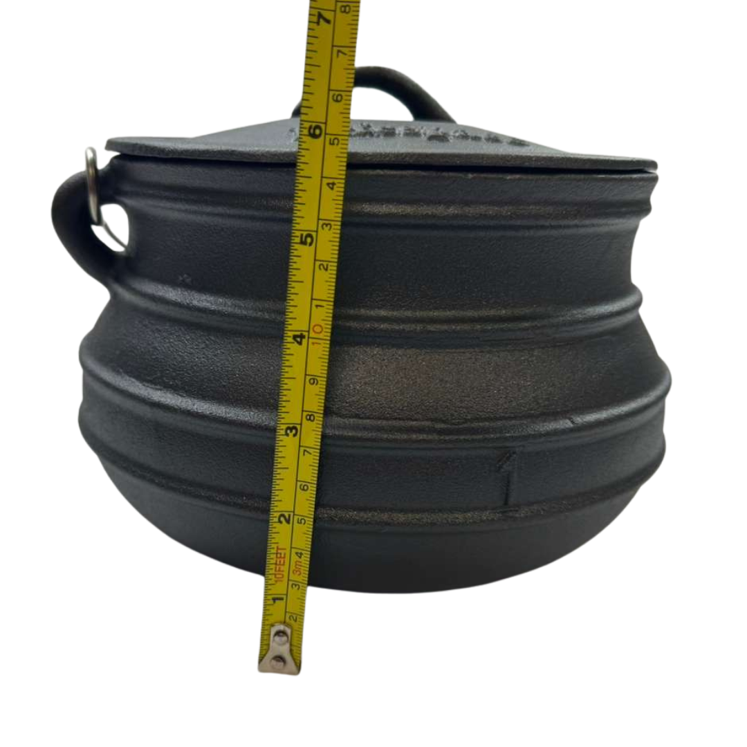 Lifespace No. 1 Cast Iron Flat Bottom African Potjie Cooking Pot / Cauldron - 5 Quart