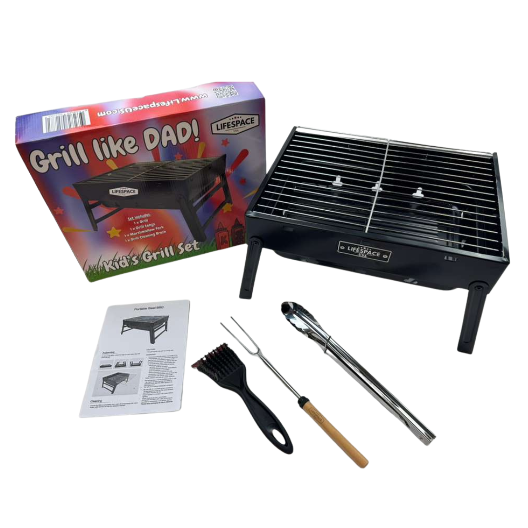 Lifespace Kid's Grill Set (USA) with Accessories - Junior Grillmaster Adventure Kit