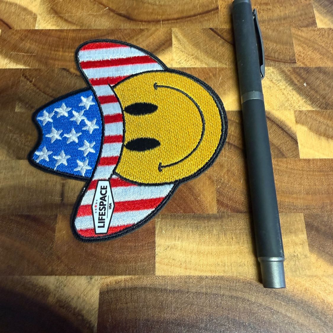 Lifespace 4" "Smiley Face" Embroidered Iron-on Patch