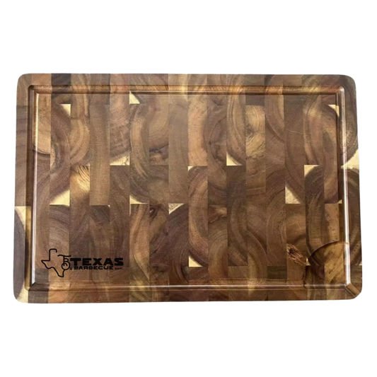 Texas Barbecue Premium Acacia End-Grain Cutting Board - 18" x 12"