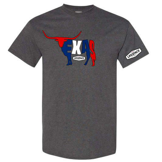 Lifespace Premium Cotton-Poly Blend Crewneck T-shirt "Texas Longhorn"