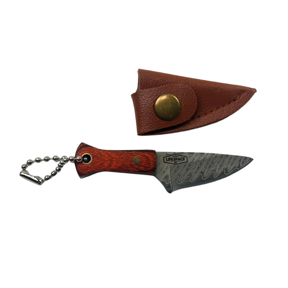 Lifespace Damascus Mini Broad Chef Knife with Sheath