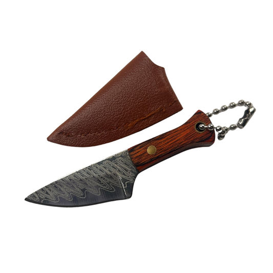 Lifespace Damascus Mini Broad Chef Knife with Sheath