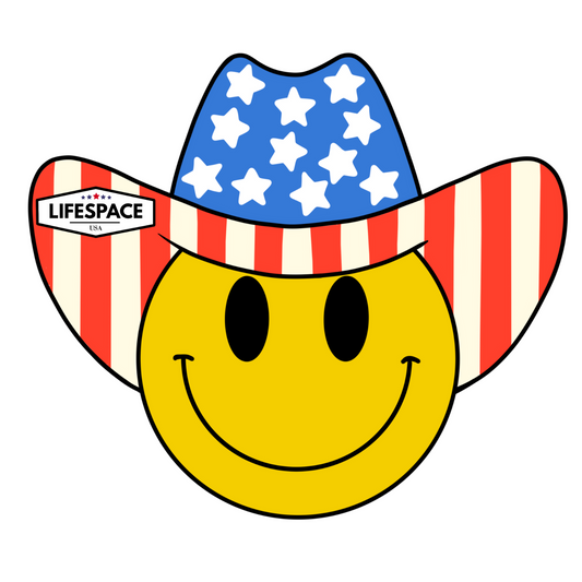 Lifespace Premium Waterproof Vinyl Sticker "American Smiley" MADE IN AMERICA