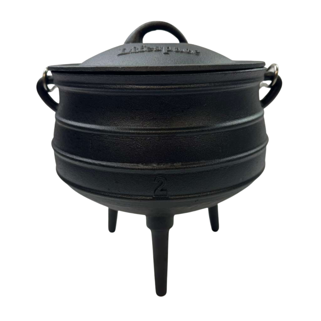 Lifespace No2 Cast Iron African Potjie Cooking Pot / Cauldron with Legs (6.3 Quart)
