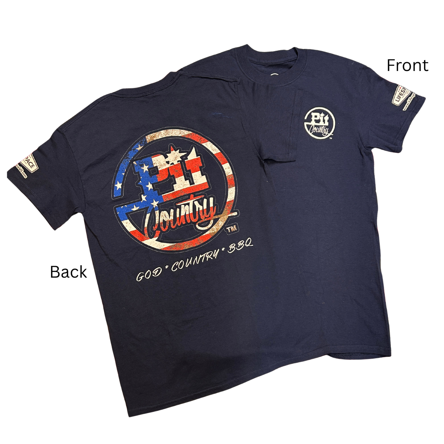 Pit Country Premium Graphic Crewneck Mens T-Shirt - “Pit Country Logo Full Back"