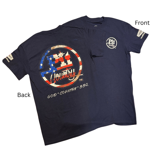 Pit Country Premium Graphic Crewneck Mens T-Shirt - “Pit Country Logo Full Back"