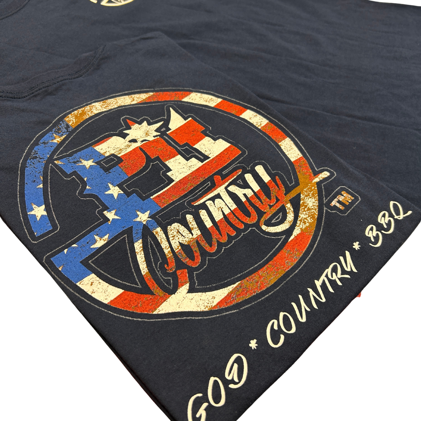 Pit Country Premium Graphic Crewneck Mens T-Shirt - “Pit Country Logo Full Back"