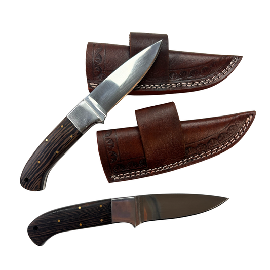 Lifespace Stainless Steel Knife with Hardwood Handle and Leather Sheath