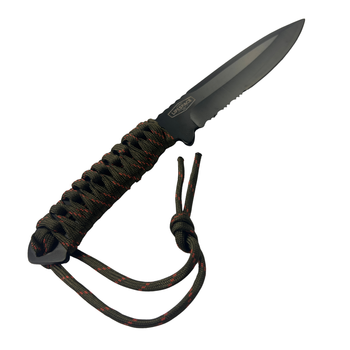 Lifespace Paracord Fixed Blade Survival Knife with Black Nylon Sheath - 9.4"
