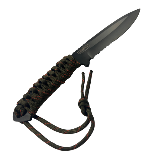 Lifespace Paracord Fixed Blade Survival Knife with Black Nylon Sheath - 9.4"