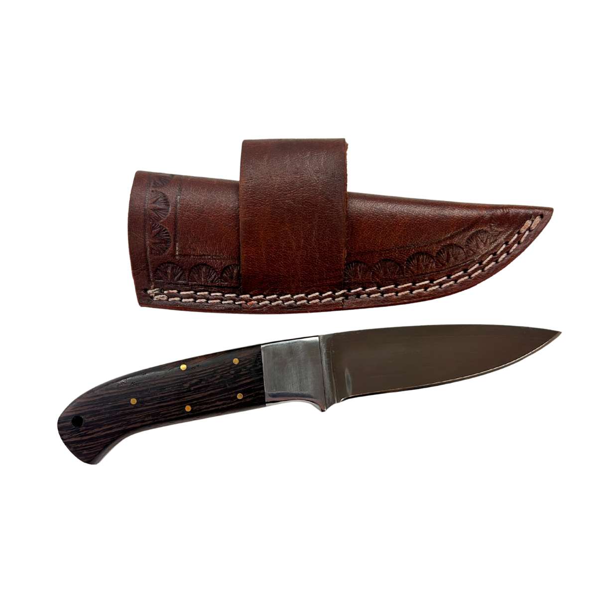 Lifespace Stainless Steel Knife with Hardwood Handle and Leather Sheath