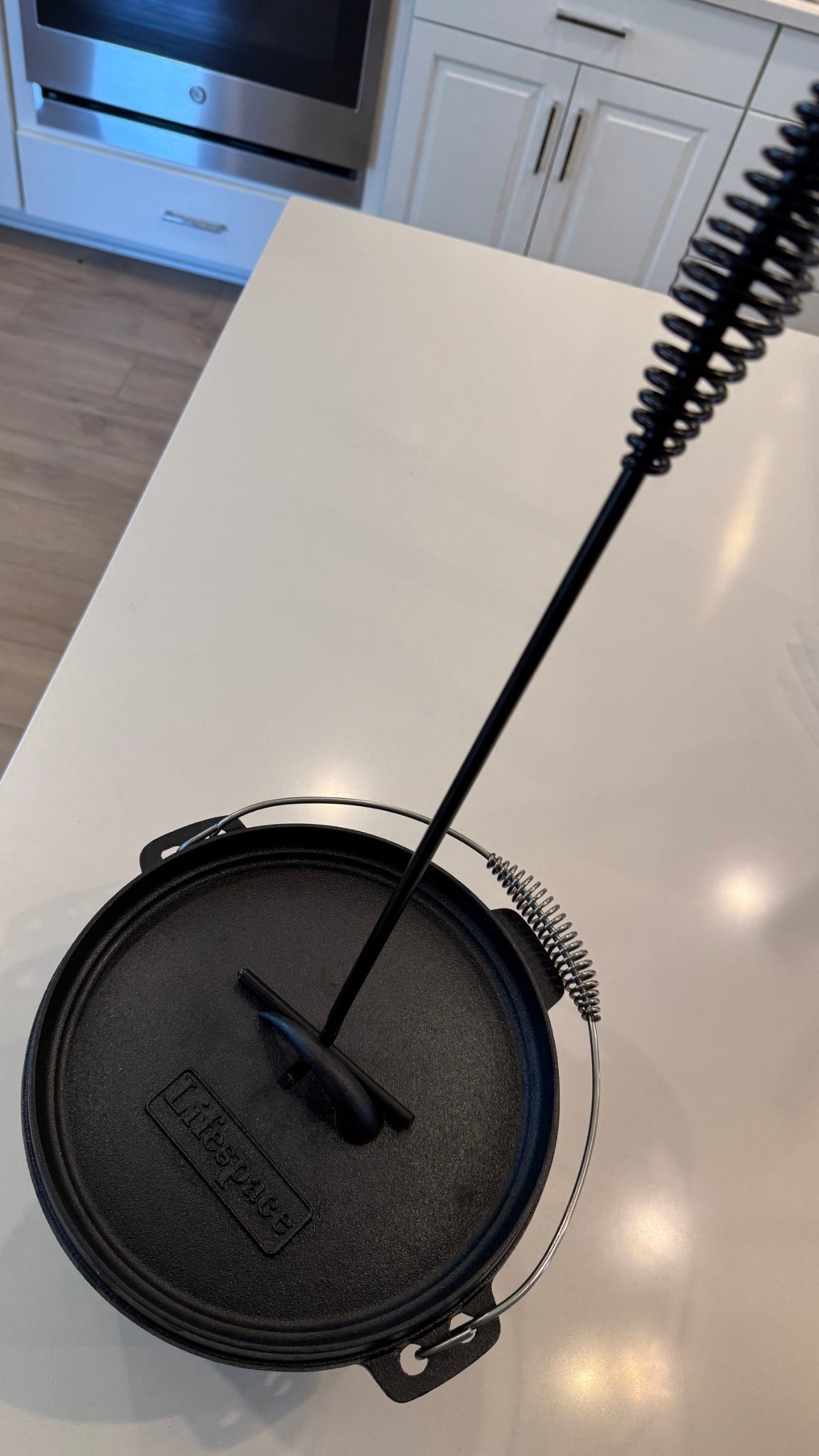 Lifespace Dutch Oven / Cast Iron Pot Lid Lifter (16.9" Long)
