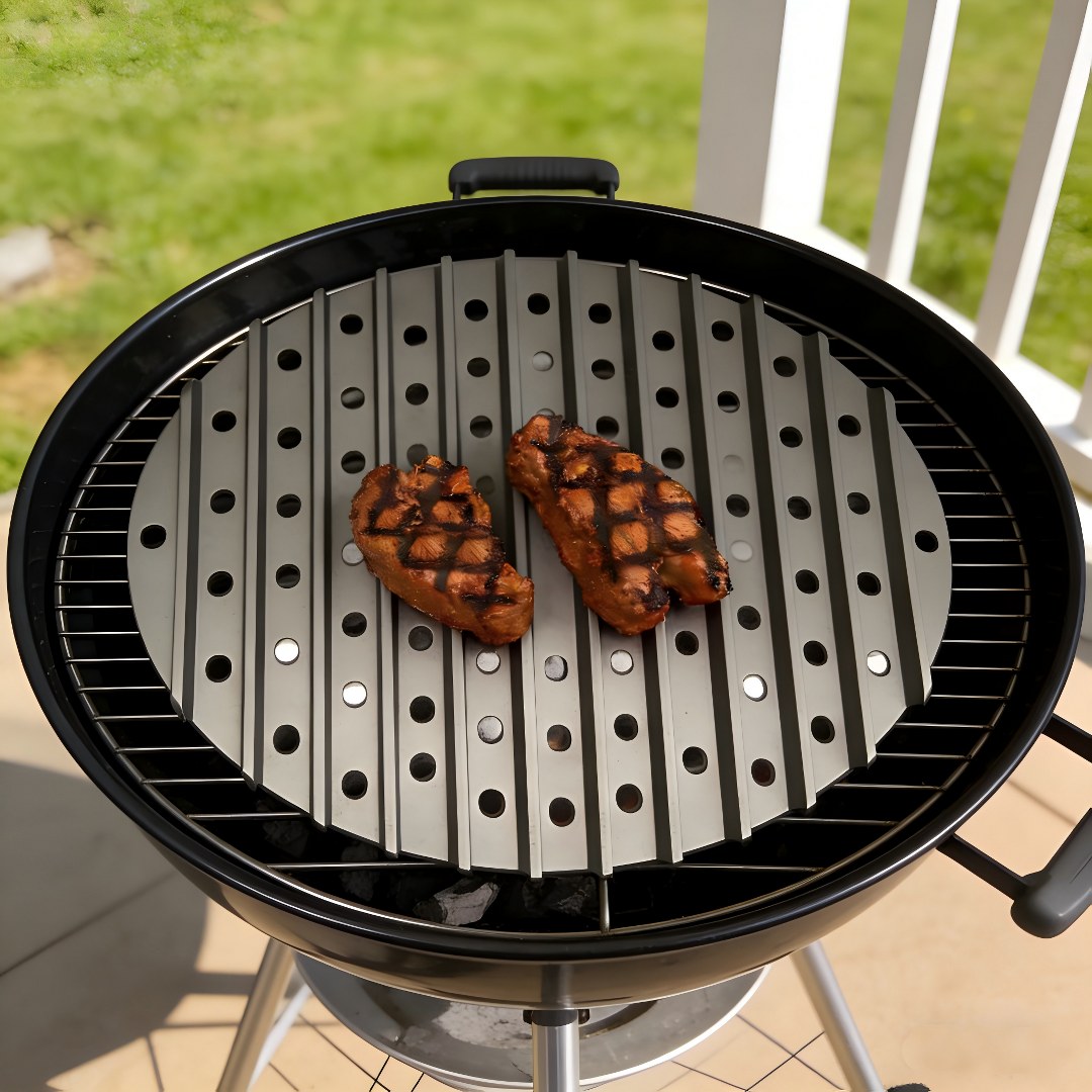 Lifespace Competition Grade Perforated Griddle Steak Grate with Raised Grill Rails - 12.8" & Handle