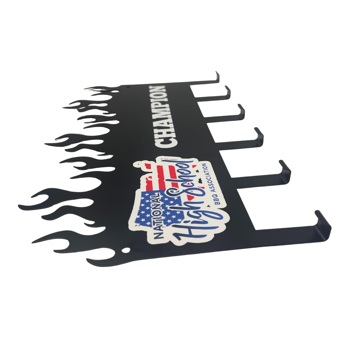 Lifespace National High School BBQ Association "Champion" 6 Hook Utility Medal Rack