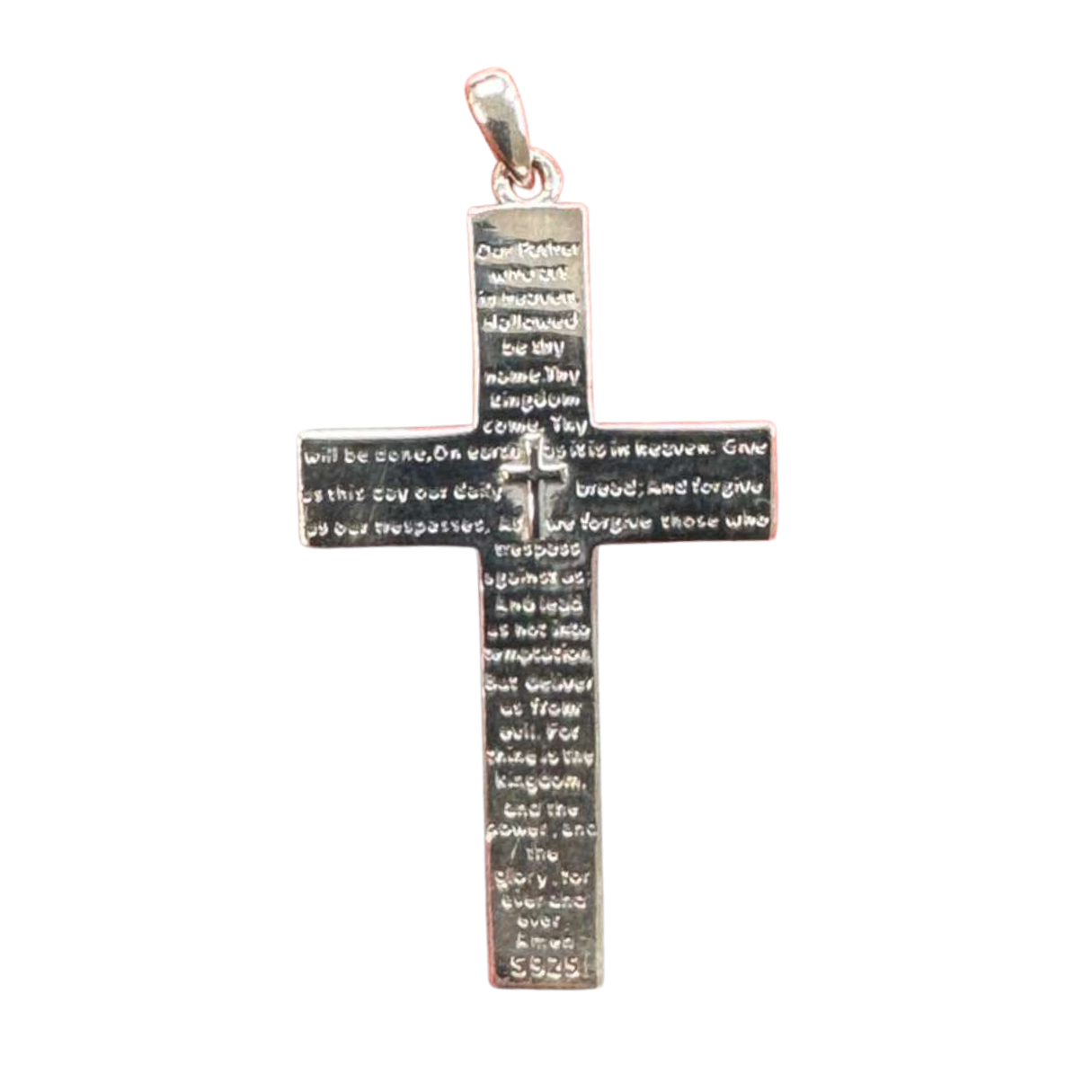 The Cross Road 925 Sterling Silver Patriotic Colorful American Flag Prayer Crucifix with Enamel