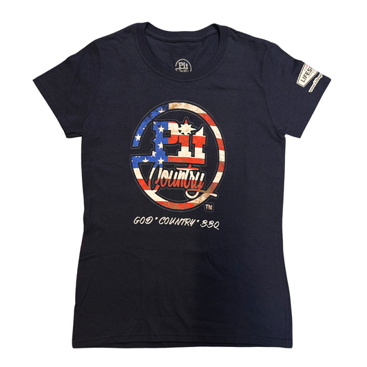 Pit Country Premium Graphic Crewneck Mens T-Shirt - “Pit Country Logo Full Front"