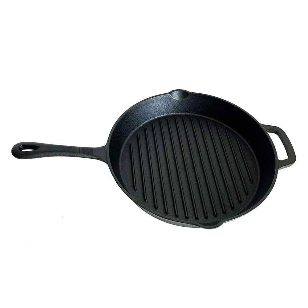 Lifespace Cast Iron Round Griddle Pan 12"