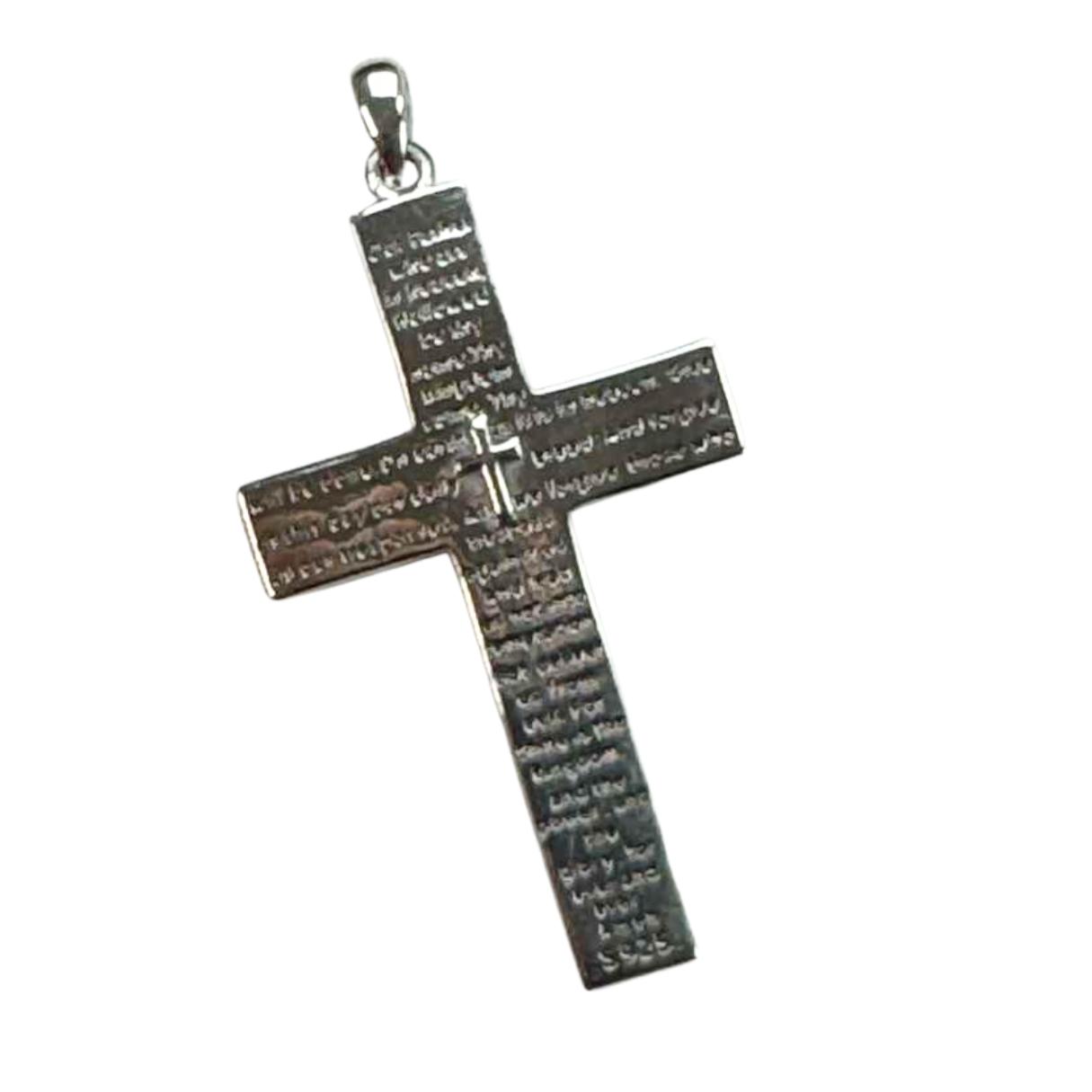 The Cross Road 925 Sterling Silver Patriotic Colorful American Flag Prayer Crucifix with Enamel