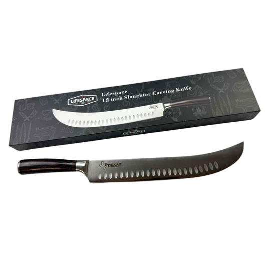 Texas Barbecue Lifespace 12" Slaughter Carving Knife in Gift Box