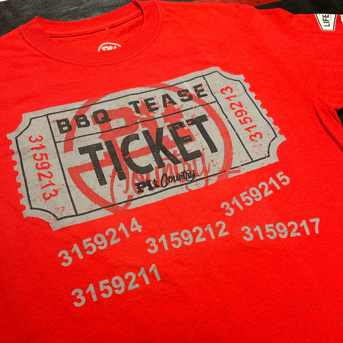 Pit Country Premium Graphic Crewneck Mens T-Shirt - “BBQ Tease Ticket"