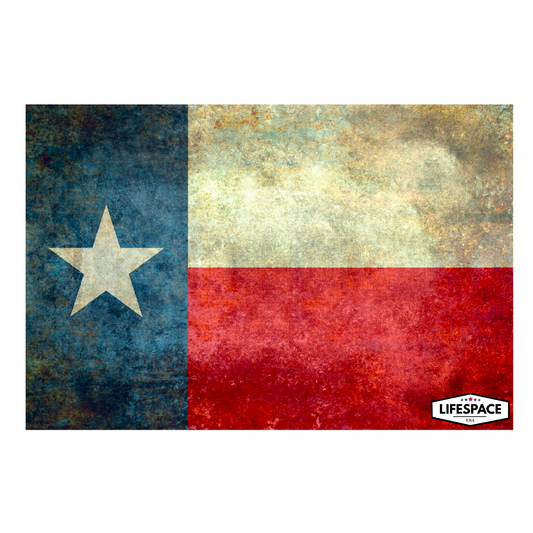 Lifespace Premium Waterproof Vinyl Sticker "Distorted Texas Flag" MADE IN AMERICA