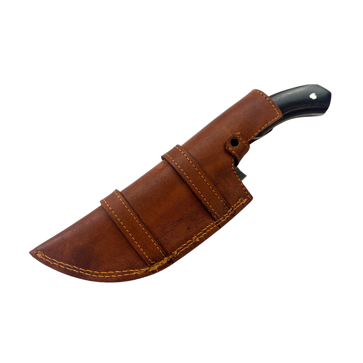 Lifespace Damascus Steel Knife with Dual Tone G10 Micarta Handle and Leather Sheath