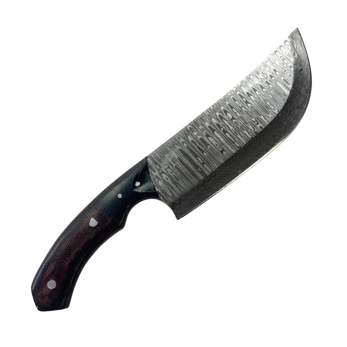 Lifespace Damascus Steel Knife with Dual Tone G10 Micarta Handle and Leather Sheath