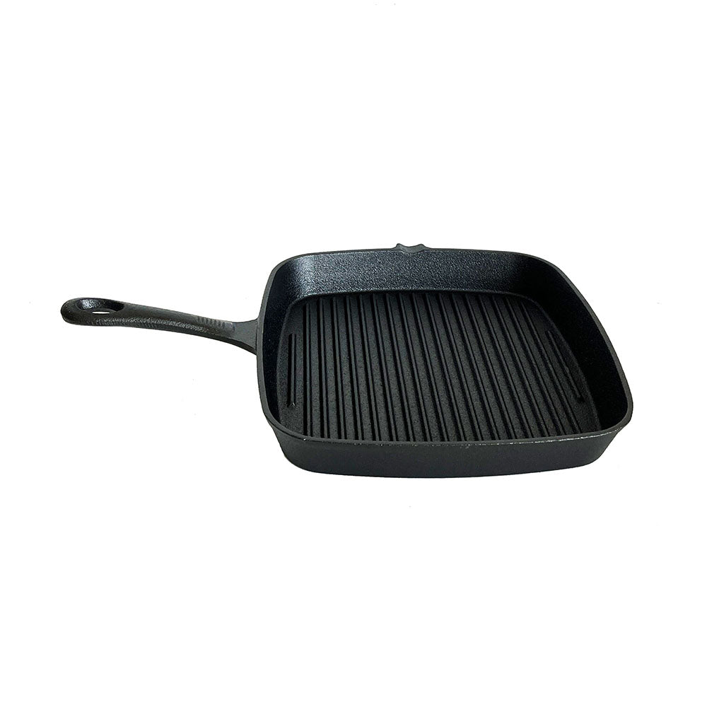 Lifespace Cast Iron Square Griddle Pan 24cm