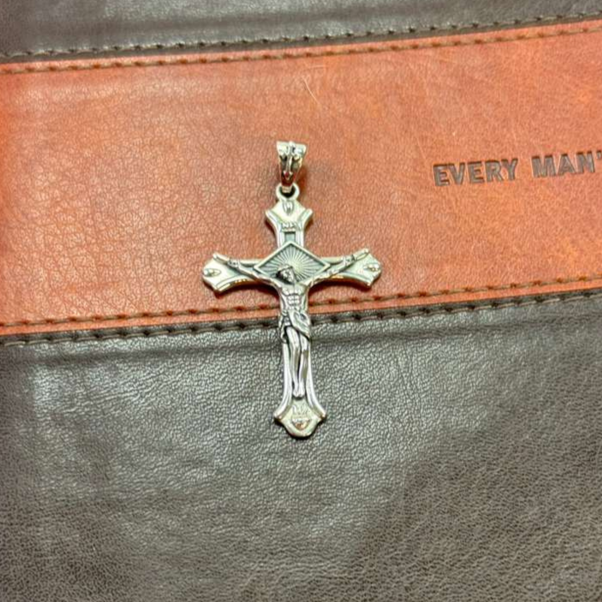 The Cross Road 925 Sterling Silver Crucifix Cross Pendant with Oxidation Finish